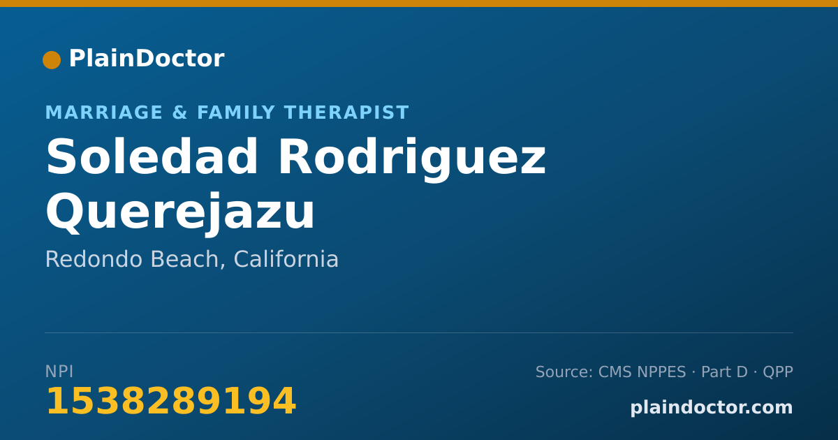 Shareable card for Soledad Rodriguez Querejazu - Marriage & Family Therapist, Redondo Beach, CA