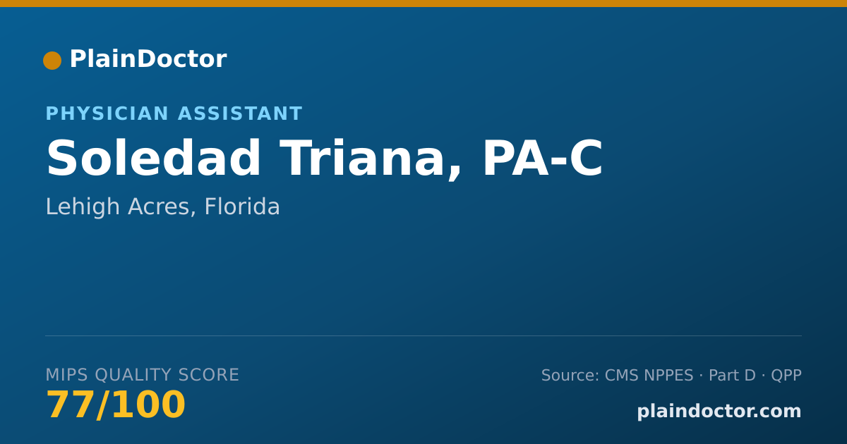 Shareable card for Soledad Triana, PA-C - Physician Assistant, Lehigh Acres, FL