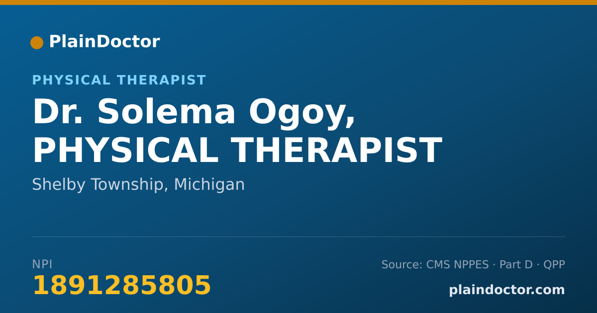 Shareable card for Solema Ogoy, PHYSICAL THERAPIST - Physical Therapist, Shelby Township, MI