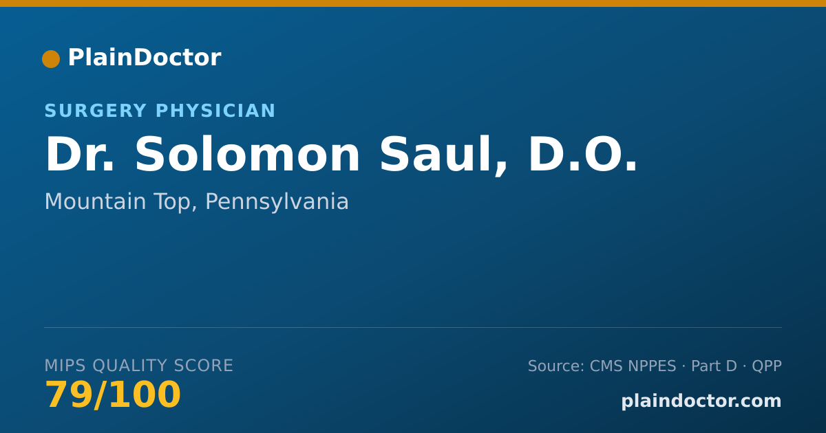 Shareable card for Solomon Saul, D.O. - Surgery Physician, Mountain Top, PA