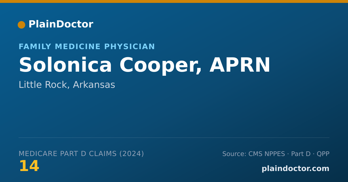 Shareable card for Solonica Cooper, APRN - Family Medicine Physician, Little Rock, AR