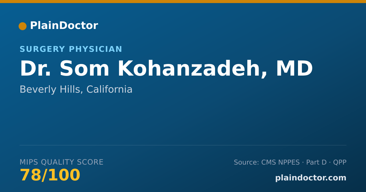 Shareable card for Som Kohanzadeh, MD - Surgery Physician, Beverly Hills, CA