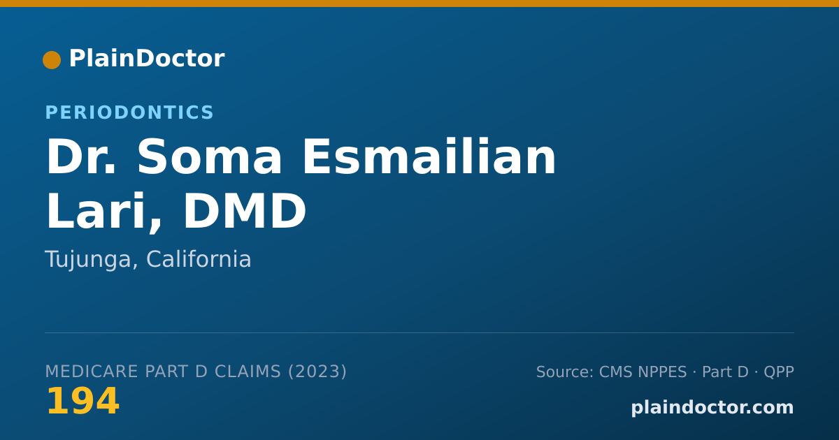 Shareable card for Soma Esmailian Lari, DMD - Periodontics, Tujunga, CA