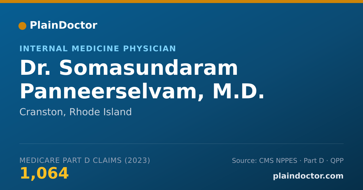 Shareable card for Somasundaram Panneerselvam, M.D. - Internal Medicine Physician, Cranston, RI