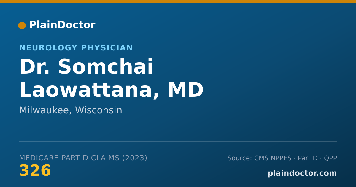 Shareable card for Somchai Laowattana, MD - Neurology Physician, Milwaukee, WI