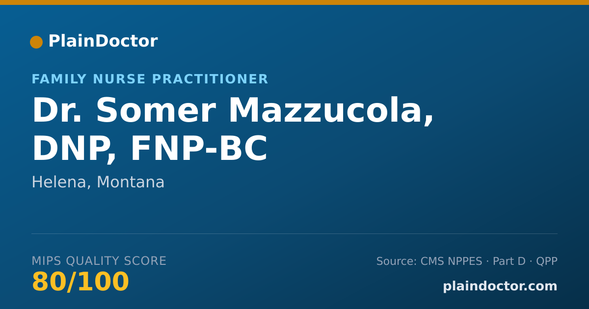 Shareable card for Somer Mazzucola, DNP, FNP-BC - Family Nurse Practitioner, Helena, MT