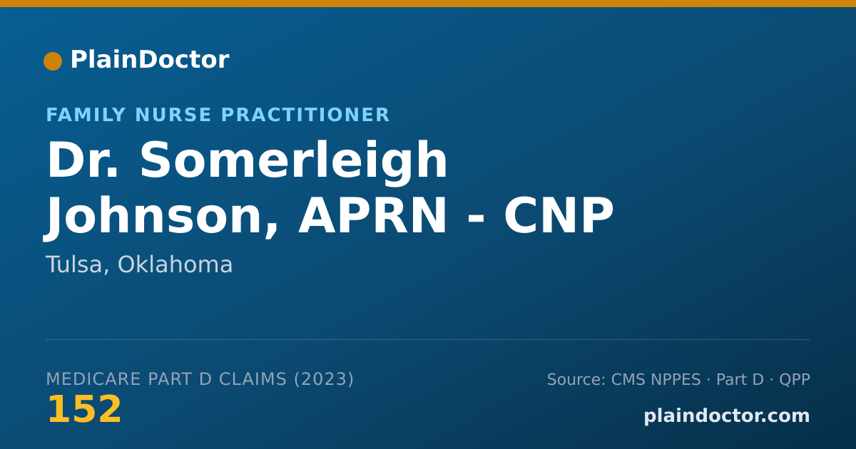 Shareable card for Somerleigh Johnson, APRN - CNP - Family Nurse Practitioner, Tulsa, OK