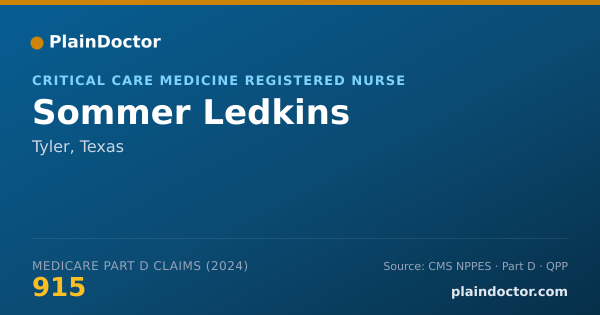 Shareable card for Sommer Ledkins - Critical Care Medicine Registered Nurse, Tyler, TX