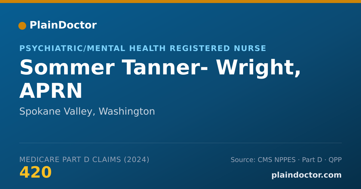 Shareable card for Sommer Tanner- Wright, APRN - Psychiatric/Mental Health Registered Nurse, Spokane Valley, WA