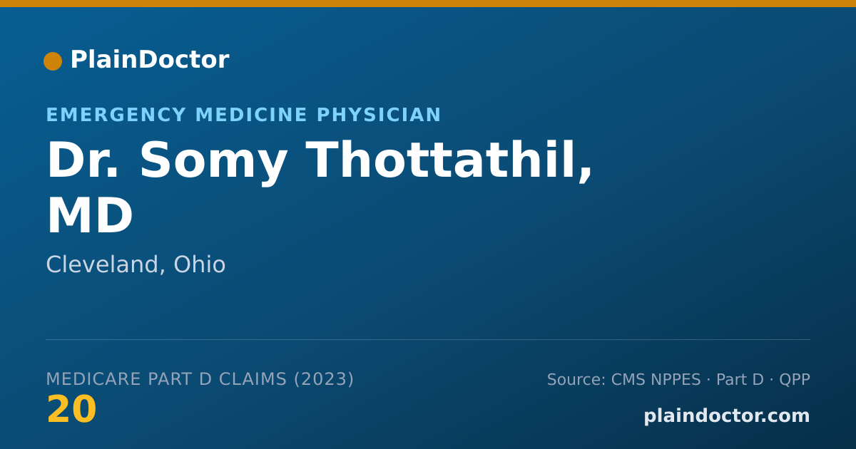 Shareable card for Somy Thottathil, MD - Emergency Medicine Physician, Cleveland, OH