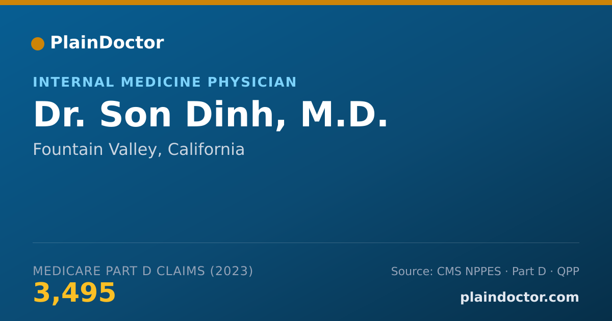 Shareable card for Son Dinh, M.D. - Internal Medicine Physician, Fountain Valley, CA