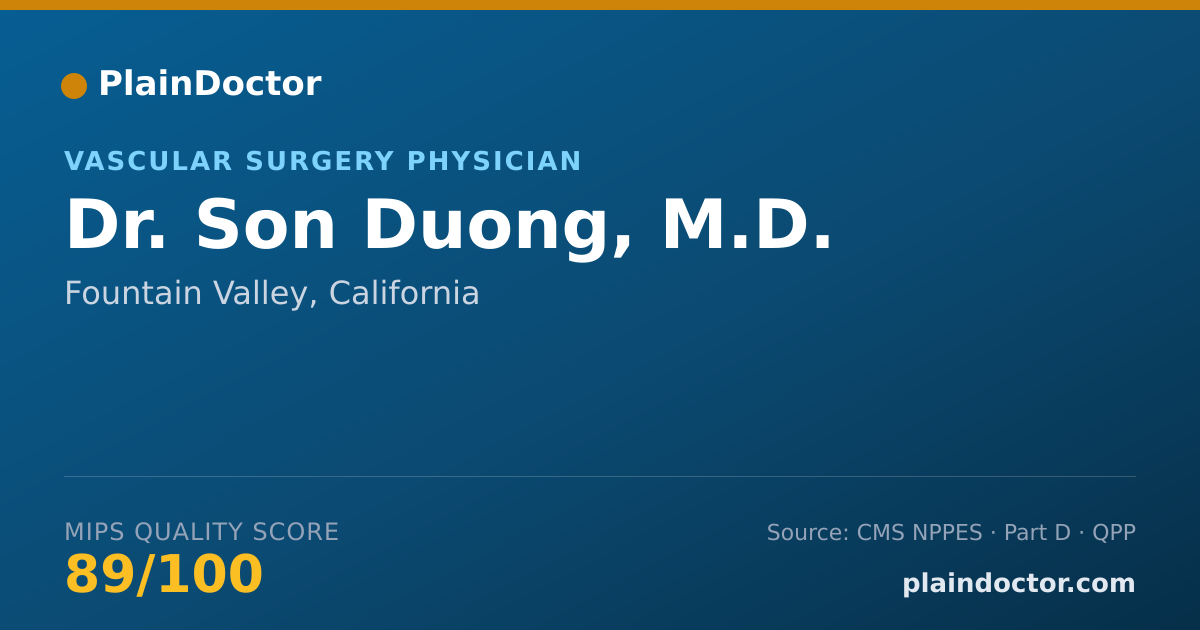 Shareable card for Son Duong, M.D. - Vascular Surgery Physician, Fountain Valley, CA
