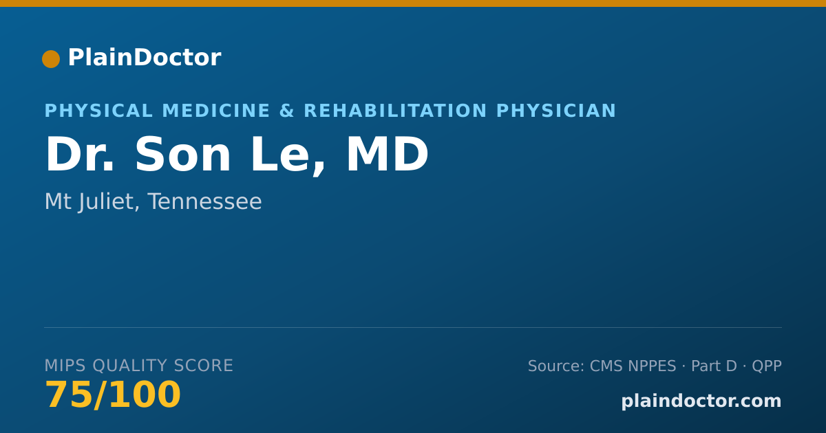 Shareable card for Son Le, MD - Physical Medicine & Rehabilitation Physician, Mt Juliet, TN
