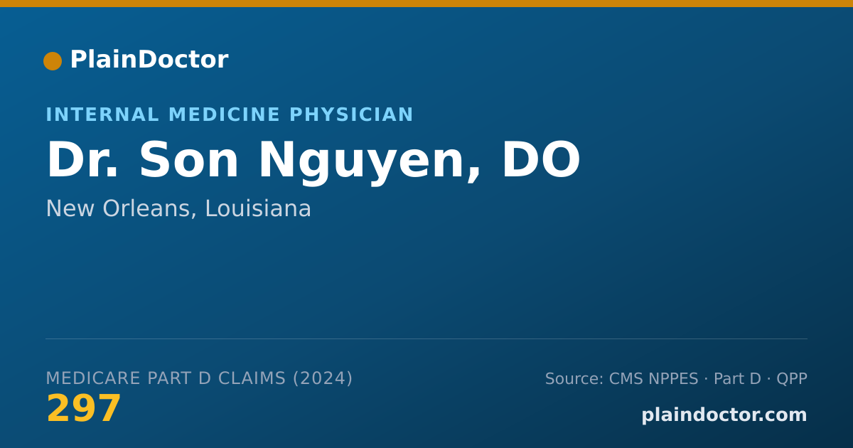 Shareable card for Son Nguyen, DO - Internal Medicine Physician, New Orleans, LA