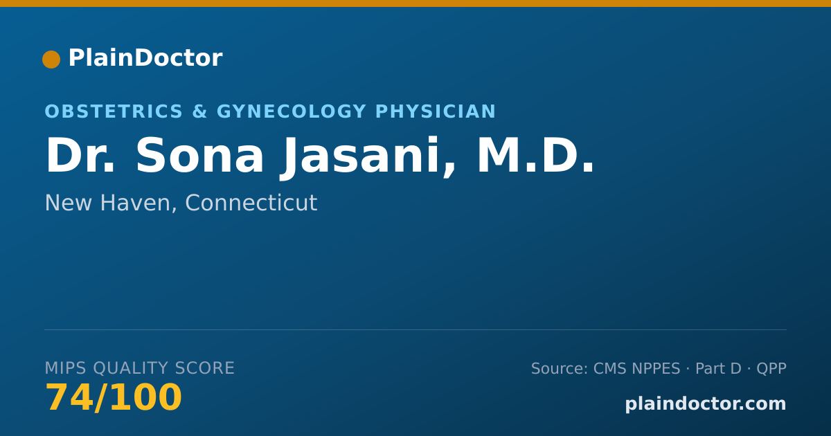 Shareable card for Sona Jasani, M.D. - Obstetrics & Gynecology Physician, New Haven, CT