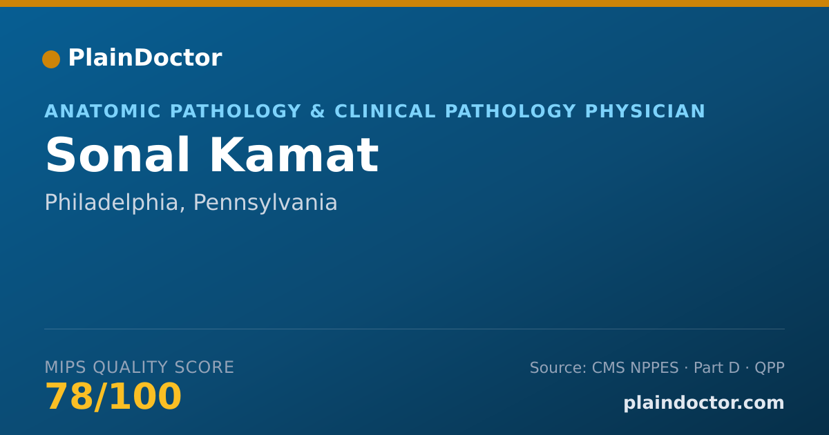 Shareable card for Sonal Kamat - Anatomic Pathology & Clinical Pathology Physician, Philadelphia, PA