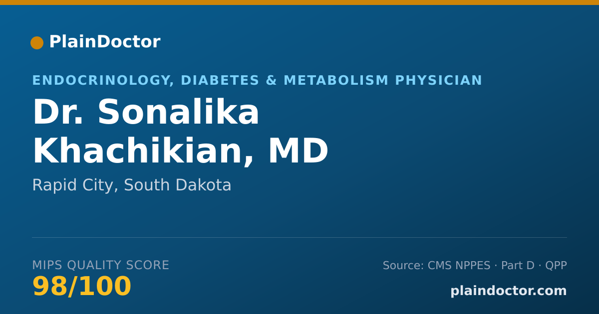 Shareable card for Sonalika Khachikian, MD - Endocrinology, Diabetes & Metabolism Physician, Rapid City, SD