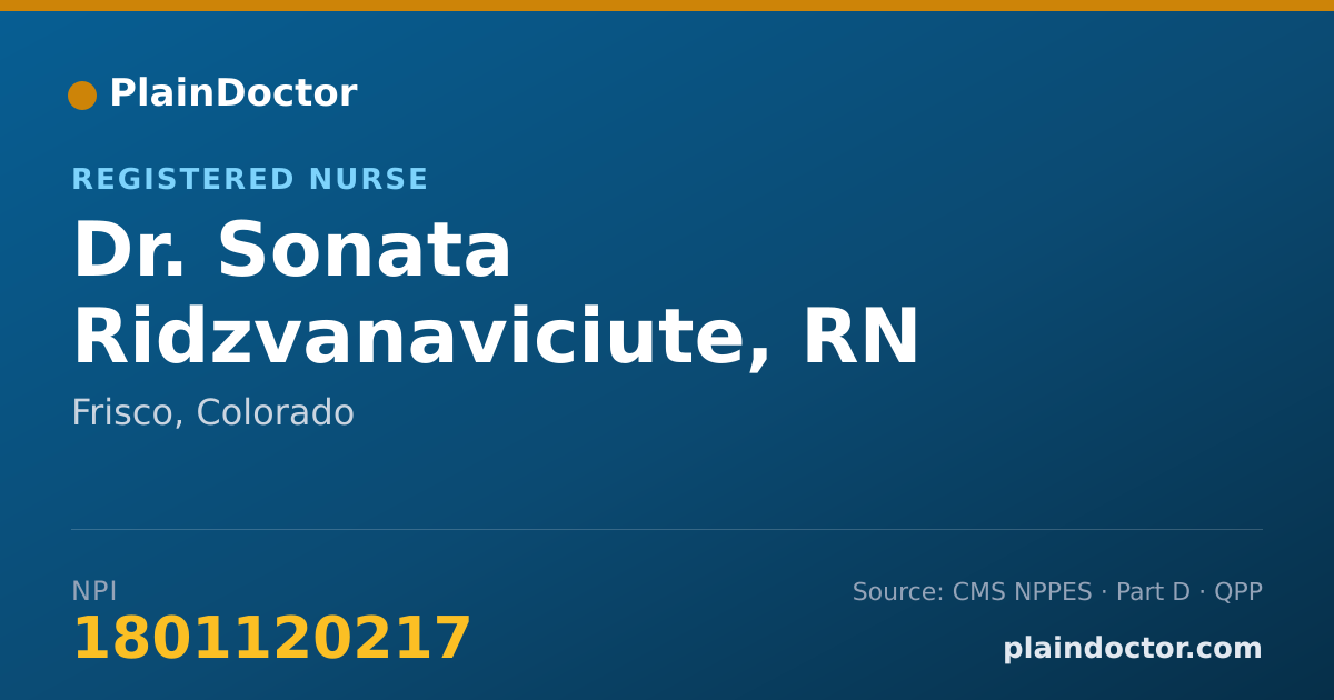 Shareable card for Sonata Ridzvanaviciute, RN - Registered Nurse, Frisco, CO
