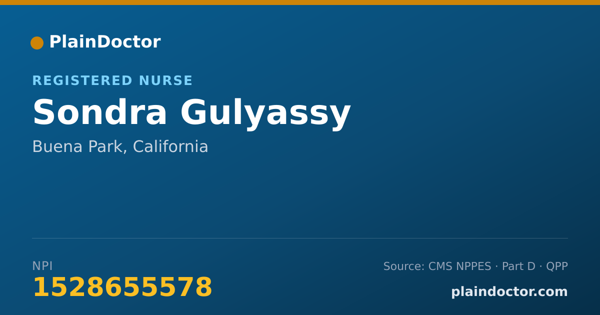 Shareable card for Sondra Gulyassy - Registered Nurse, Buena Park, CA