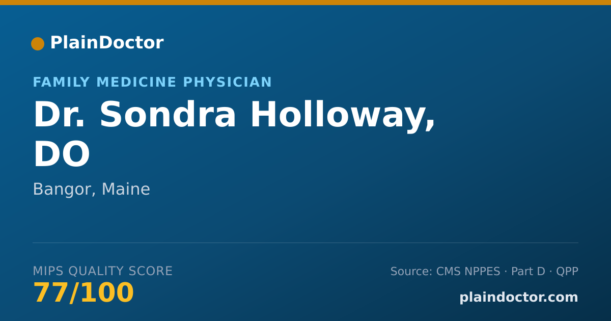Shareable card for Sondra Holloway, DO - Family Medicine Physician, Bangor, ME
