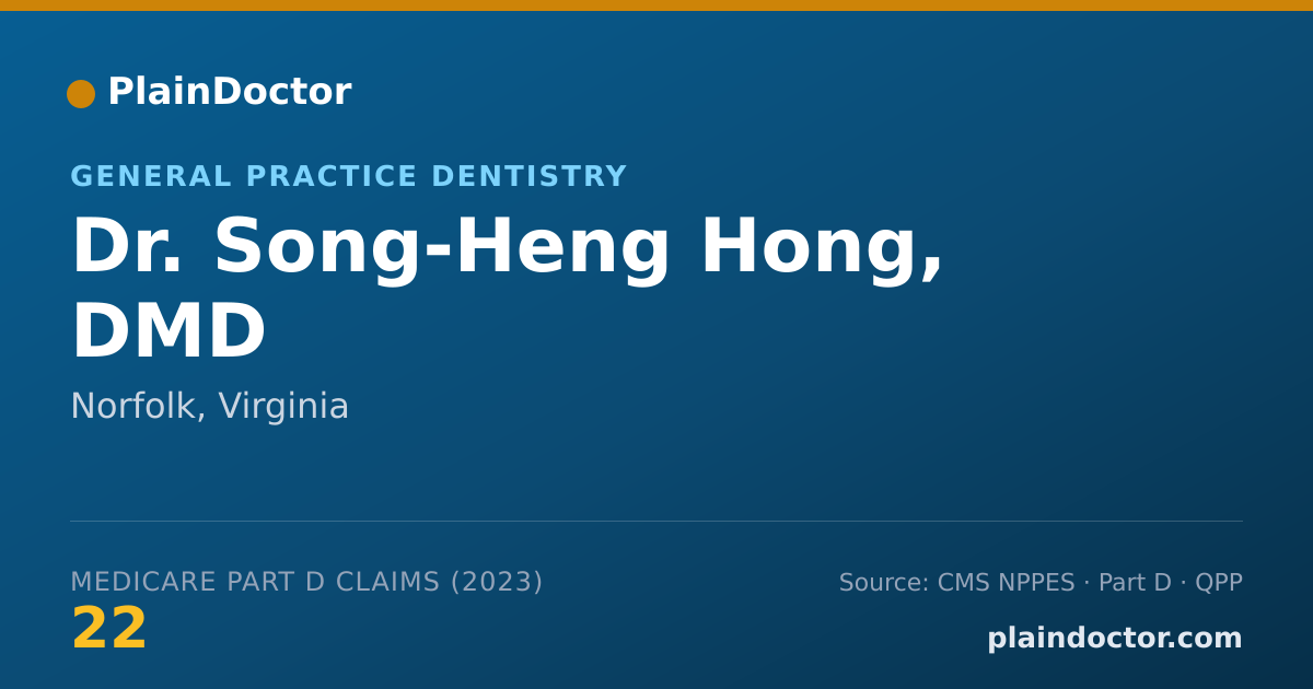Shareable card for Song-Heng Hong, DMD - General Practice Dentistry, Norfolk, VA