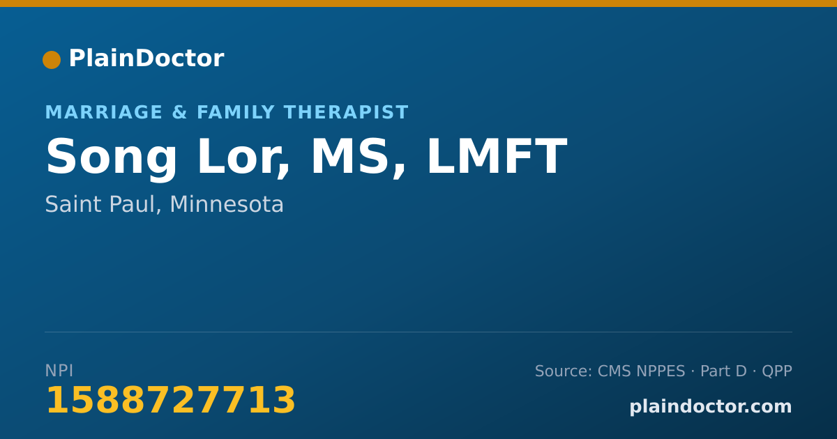 Shareable card for Song Lor, MS, LMFT - Marriage & Family Therapist, Saint Paul, MN