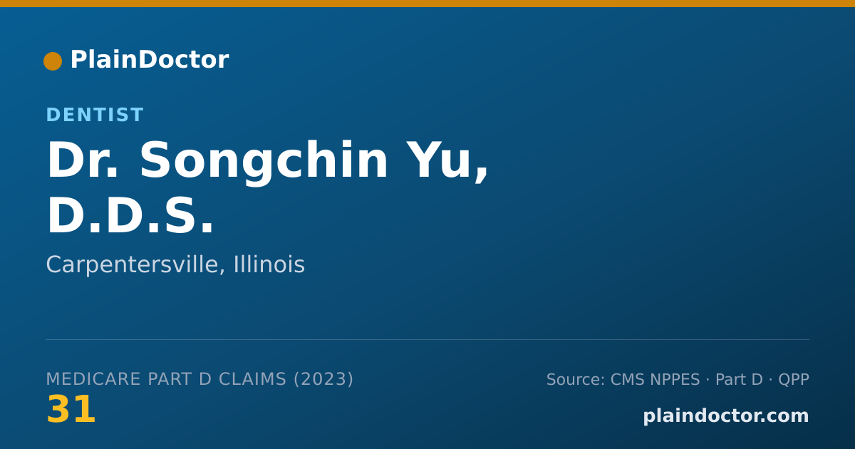 Shareable card for Songchin Yu, D.D.S. - Dentist, Carpentersville, IL