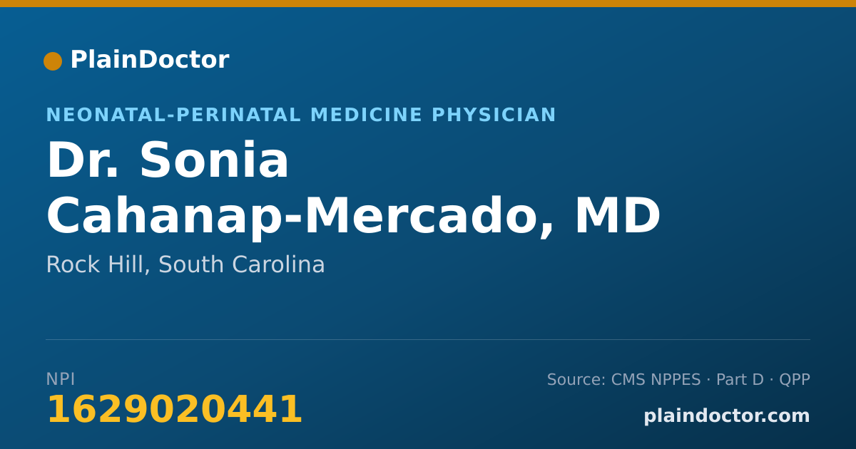 Shareable card for Sonia Cahanap-Mercado, MD - Neonatal-Perinatal Medicine Physician, Rock Hill, SC