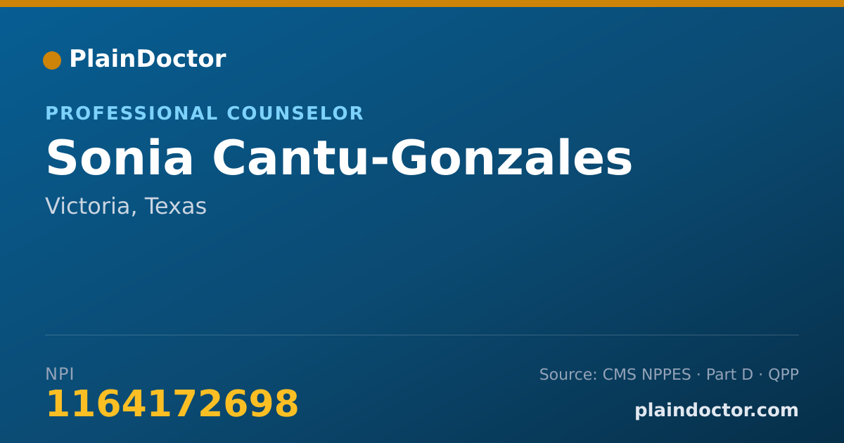 Shareable card for Sonia Cantu-Gonzales - Professional Counselor, Victoria, TX
