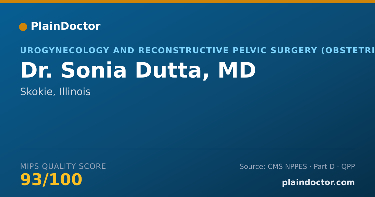 Shareable card for Sonia Dutta, MD - Urogynecology and Reconstructive Pelvic Surgery (Obstetrics & Gynecology) Physician, Skokie, IL