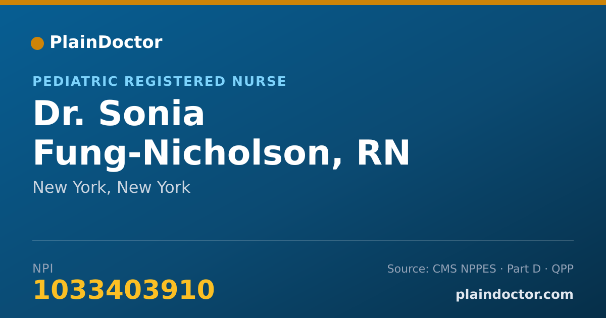 Shareable card for Sonia Fung-Nicholson, RN - Pediatric Registered Nurse, New York, NY