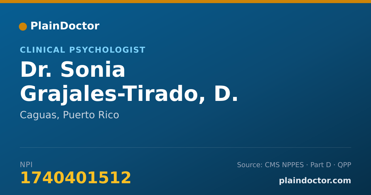 Shareable card for Sonia Grajales-Tirado, D. - Clinical Psychologist, Caguas, PR
