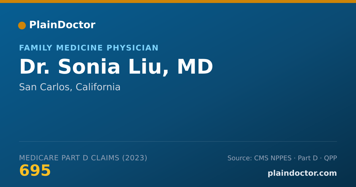 Shareable card for Sonia Liu, MD - Family Medicine Physician, San Carlos, CA