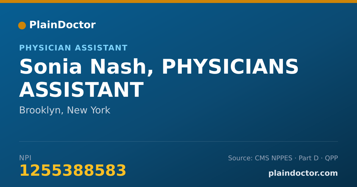 Shareable card for Sonia Nash, PHYSICIANS ASSISTANT - Physician Assistant, Brooklyn, NY