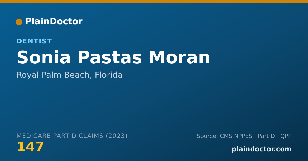 Shareable card for Sonia Pastas Moran - Dentist, Royal Palm Beach, FL