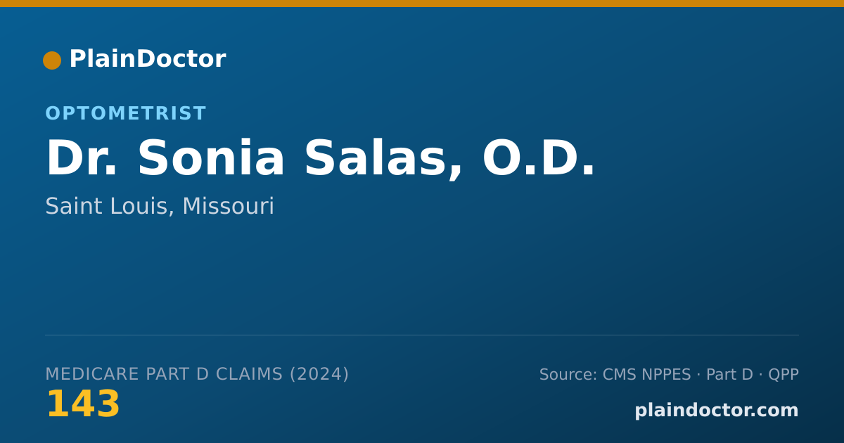 Shareable card for Sonia Salas, O.D. - Optometrist, Saint Louis, MO