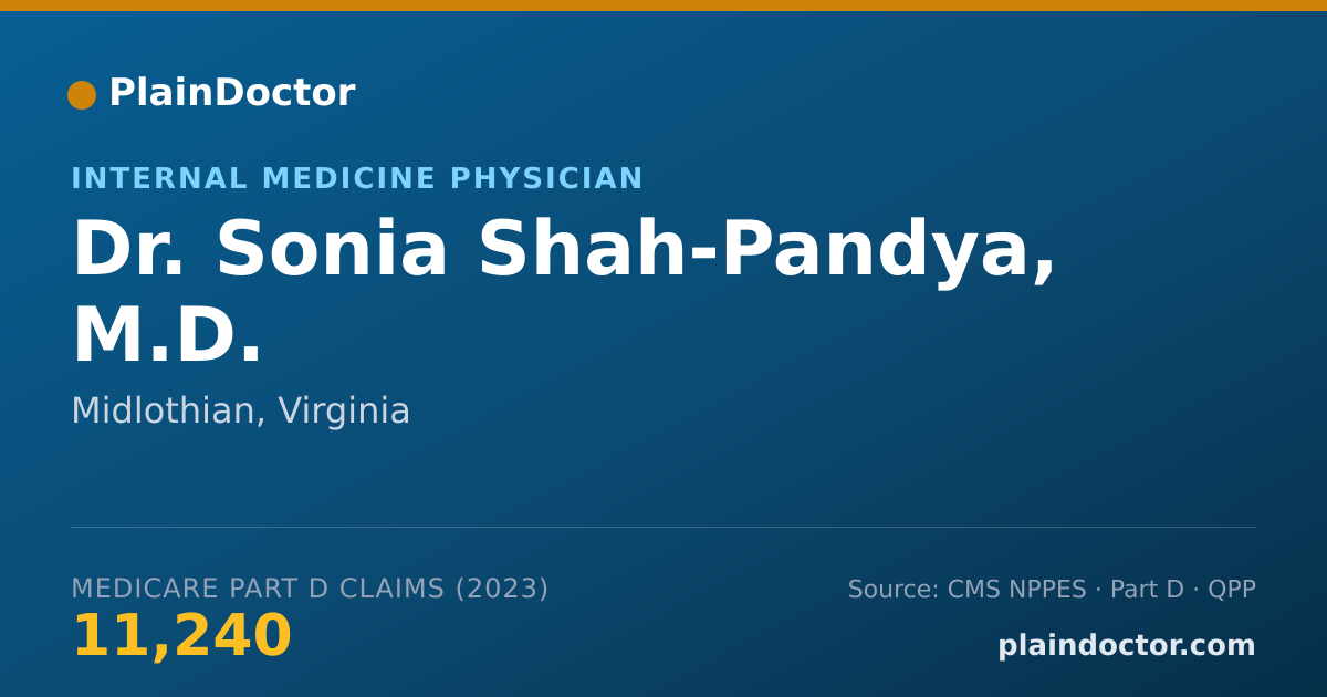 Shareable card for Sonia Shah-Pandya, M.D. - Internal Medicine Physician, Midlothian, VA