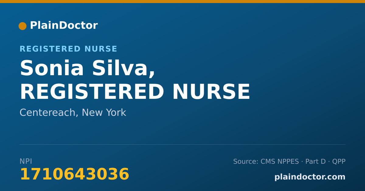 Shareable card for Sonia Silva, REGISTERED NURSE - Registered Nurse, Centereach, NY