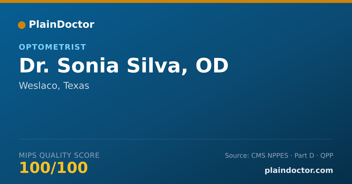 Shareable card for Sonia Silva, OD - Optometrist, Weslaco, TX