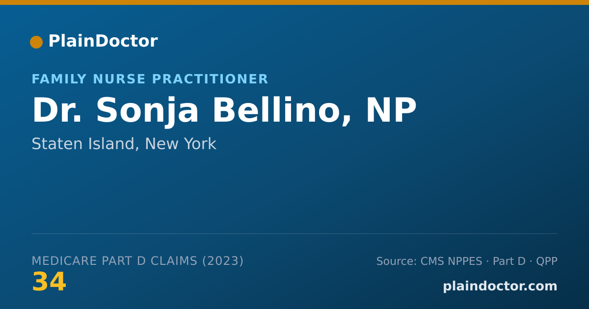 Shareable card for Sonja Bellino, NP - Family Nurse Practitioner, Staten Island, NY