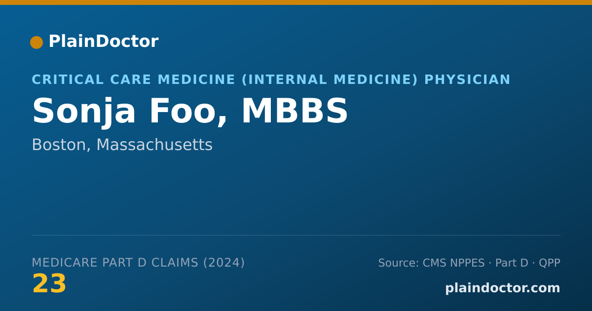 Shareable card for Sonja Foo, MBBS - Critical Care Medicine (Internal Medicine) Physician, Boston, MA