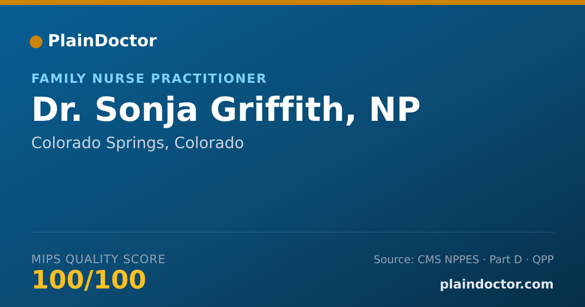 Shareable card for Sonja Griffith, NP - Family Nurse Practitioner, Colorado Springs, CO