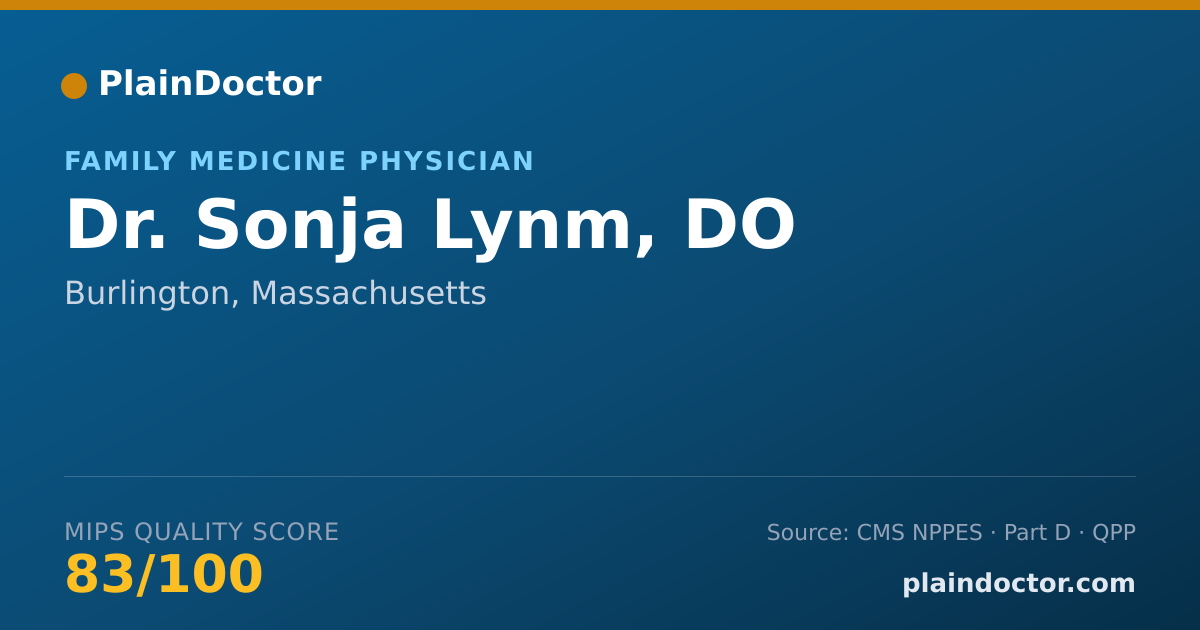 Shareable card for Sonja Lynm, DO - Family Medicine Physician, Burlington, MA