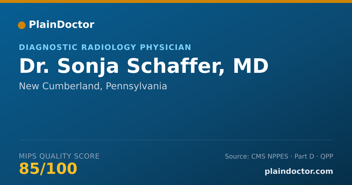 Shareable card for Sonja Schaffer, MD - Diagnostic Radiology Physician, New Cumberland, PA