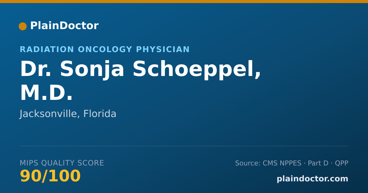 Shareable card for Sonja Schoeppel, M.D. - Radiation Oncology Physician, Jacksonville, FL