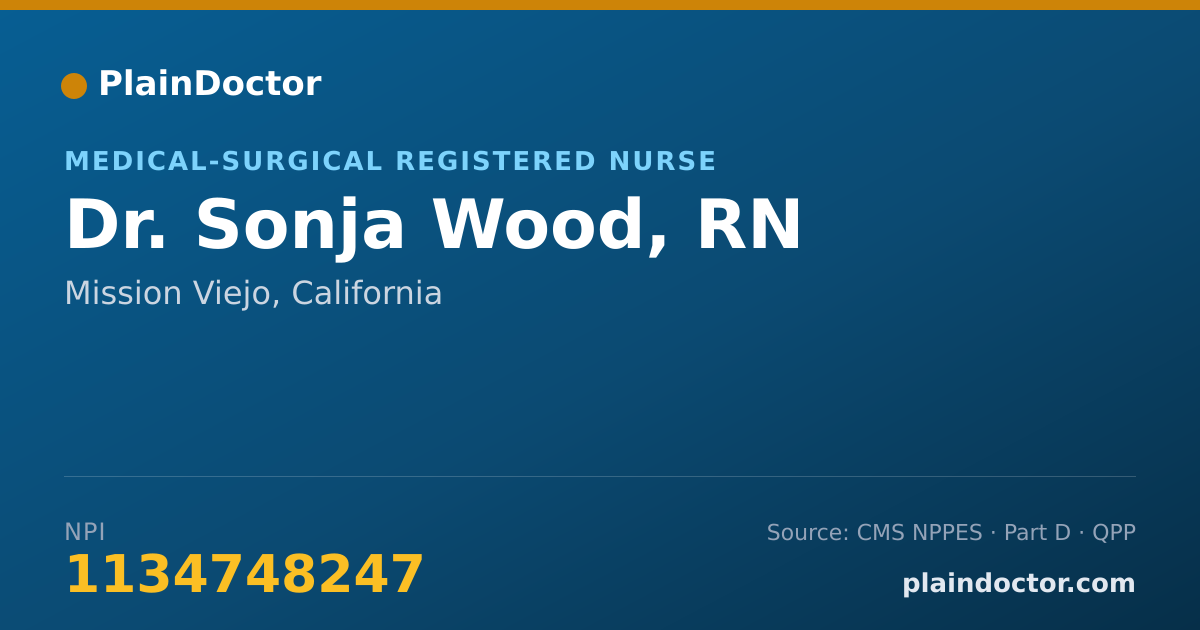 Shareable card for Sonja Wood, RN - Medical-Surgical Registered Nurse, Mission Viejo, CA