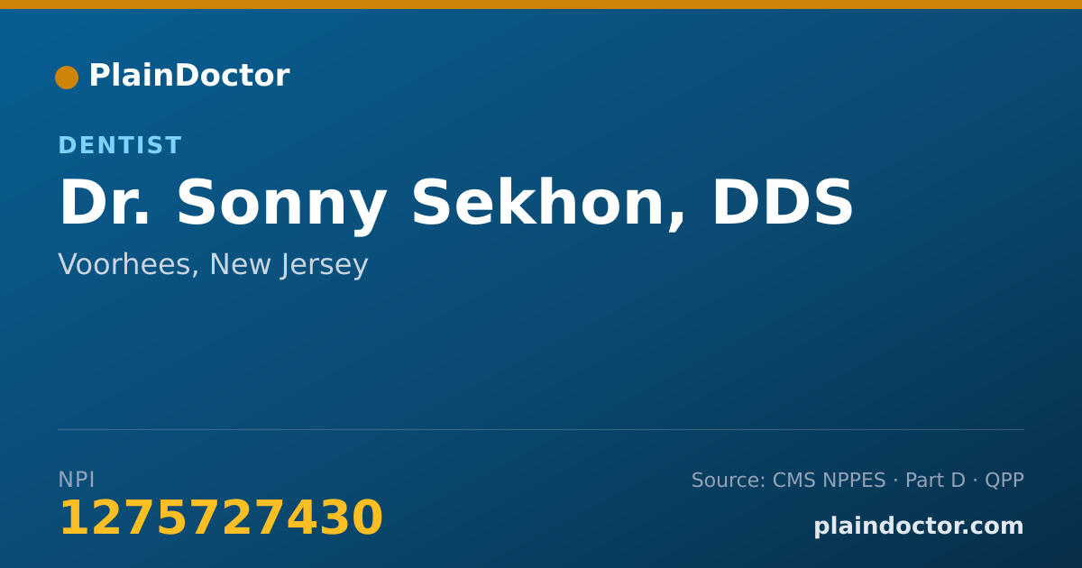 Shareable card for Sonny Sekhon, DDS - Dentist, Voorhees, NJ