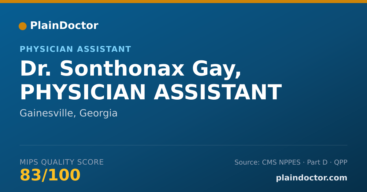 Shareable card for Sonthonax Gay, PHYSICIAN ASSISTANT - Physician Assistant, Gainesville, GA