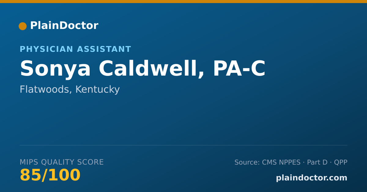 Shareable card for Sonya Caldwell, PA-C - Physician Assistant, Flatwoods, KY