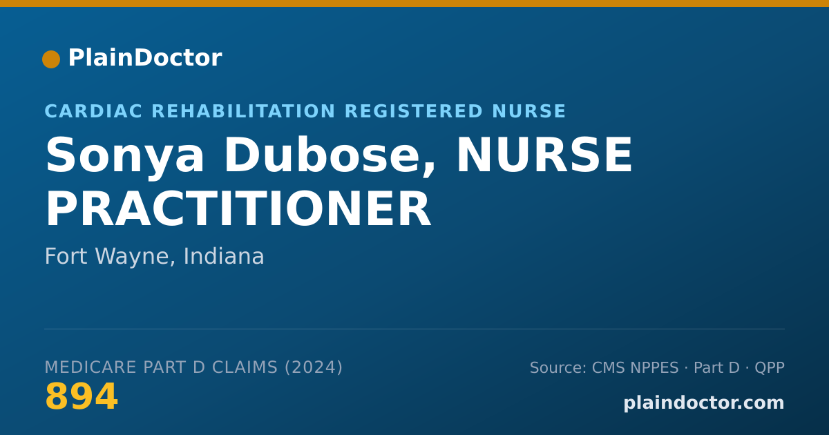 Shareable card for Sonya Dubose, NURSE PRACTITIONER - Cardiac Rehabilitation Registered Nurse, Fort Wayne, IN